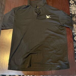 Black Polo Shirt with Embroidered Logo